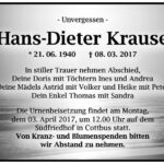 Traueranzeige Hans-Dieter Krause