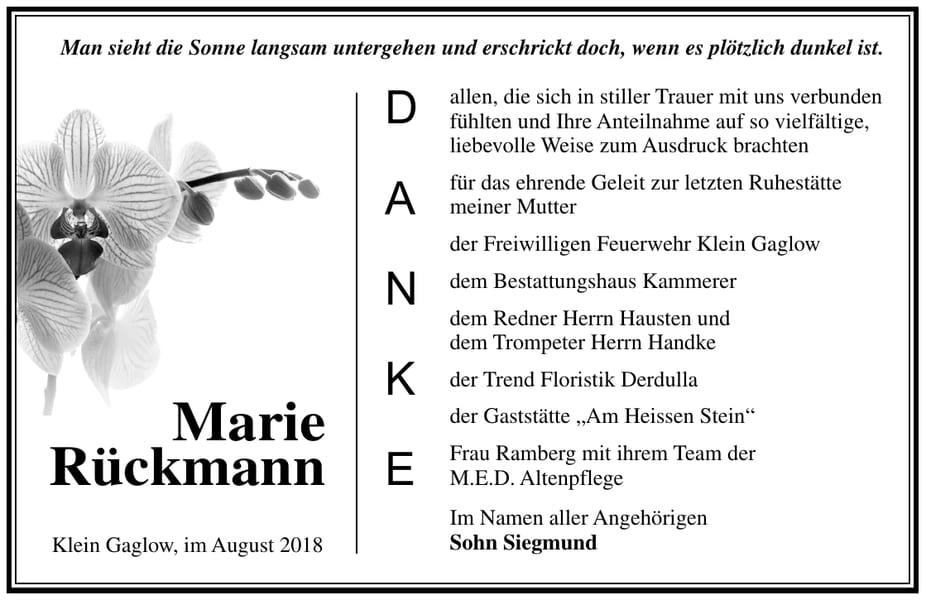 Danksagung Marie Rückmann