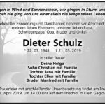 Traueranzeige Dieter Schulz