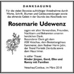 Danksagung Rosemarie Udewenz