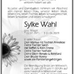 Traueranzeige Sylke Wahl, geb. Krüger