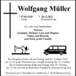 Traueranzeige Wolfgang Müller