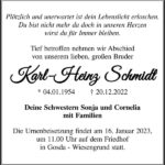 Traueranzeige Karl-Heinz Schmidt