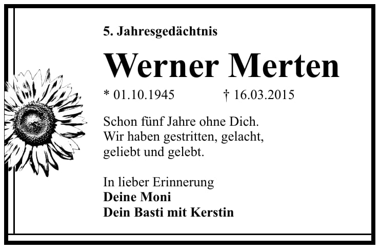 Nachruf Werner Merten