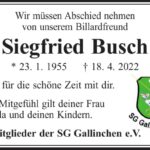 Nachruf Siegfried Busch