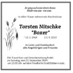 Traueranzeige Torsten Nitschke „Boxer“