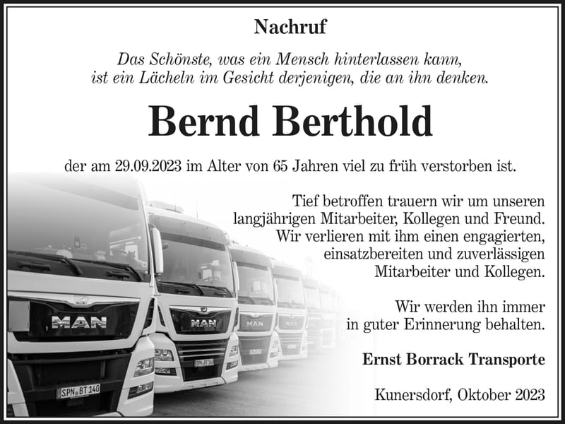 Nachruf Bernd Berthold