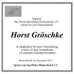 Traueranzeige Horst Gröschke