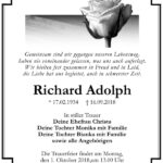Traueranzeige Richard Adolph