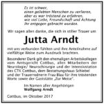 Danksagung Jutta Arndt