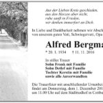 Traueranzeige Alfred Bergmann