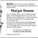 Danksagung Margot Damm