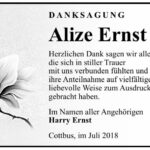 Danksagung Alize Ernst