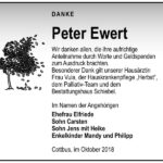 Danksagung Peter Ewert