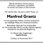 Danksagung Manfred Graetz