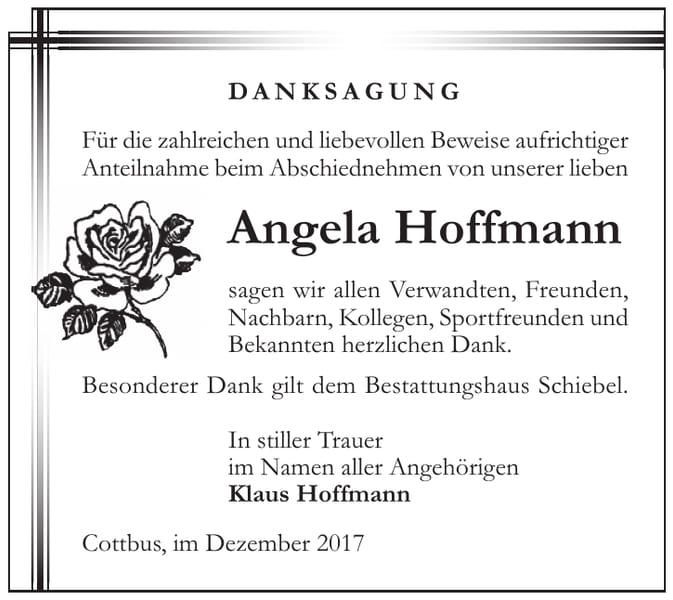 Danksagung Angela Hoffmann