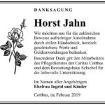 Traueranzeige Horst Jahn
