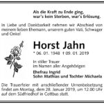 Traueranzeige Horst Jahn