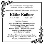 Traueranzeige Käthe Kaßner