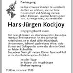 Danksagung Hans-Jürgen Kockjoy