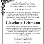 Danksagung Lieselotte Lehmann