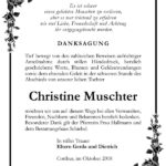 Danksagung Christine Muschter