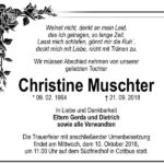 Traueranzeige Christine Muschter