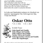Traueranzeige Oskar Otto