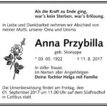 Traueranzeige Anna Przybilla, geb. Skoruppa