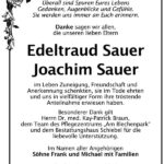 Traueranzeige Edeltraud Sauer
