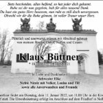 Traueranzeige Klaus Büttner