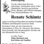 Danksagung Renate Schimtz