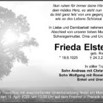 Traueranzeige Frieda Elster, geb. Riedel
