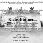 Danksagung Klaus Büttner