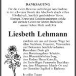 Danksagung Liesbeth Lehmann
