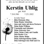 Traueranzeige Kerstin Uhlig, geb. Weiß
