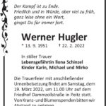 Traueranzeige Werner Hugler