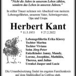Traueranzeige Herbert Kant
