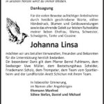 Danksagung Johanna Linsa