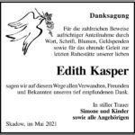 Danksagung Edith Kasper