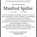 Traueranzeige Manfred Spiller