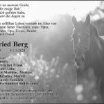 Traueranzeige Siegfried Berg
