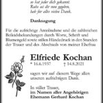 Danksagung Elfriede Kochan