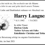 Traueranzeige Harry Langner