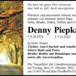 Traueranzeige Denny Piepka
