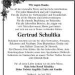 Danksagung Gertrud Schultka