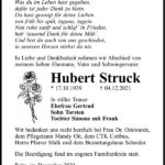 Traueranzeige Hubert Struck