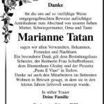 Danksagung Marianne Tatan