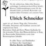 Danksagung Ulrich Schneider