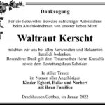 Danksagung Waltraut Kerscht